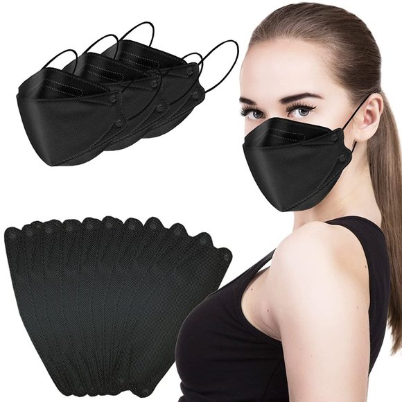 UNISEX 50Pcs Black Disposable Face Masks 4-Layer Safety Face Mask - Picture 1 of 9
